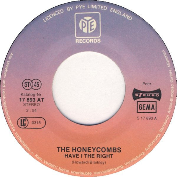 The Honeycombs / The Searchers : Have I The Right / Needles And Pins (7", Single)