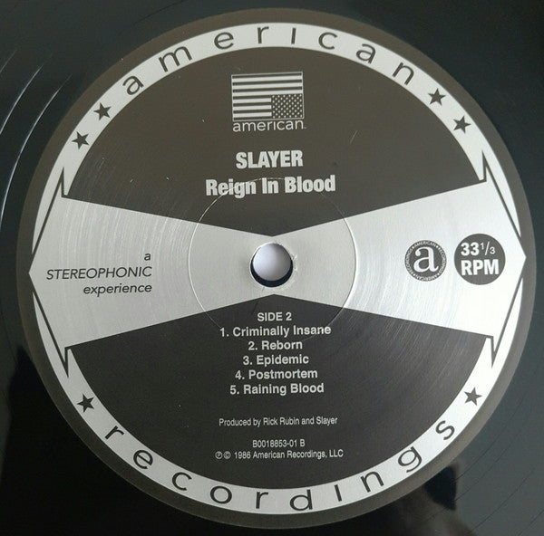 Slayer : Reign In Blood (LP, Album, RE, RM, 180)
