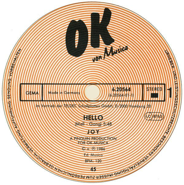 Joy (9) : Hello (12", Maxi)