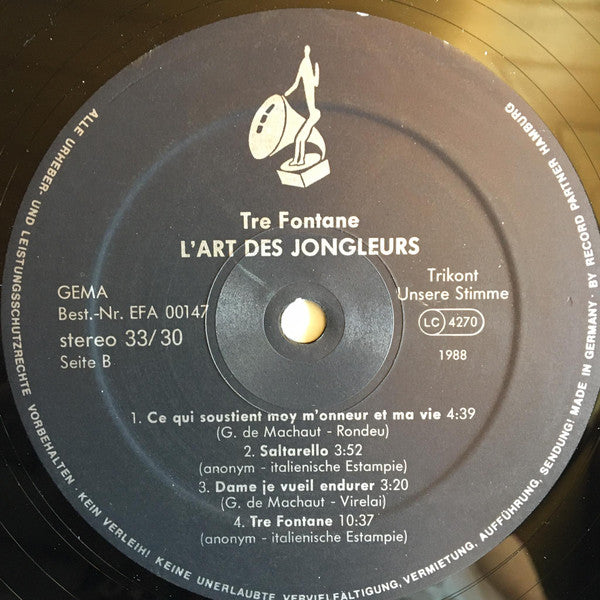 Ensemble Tre Fontane : L'Art Des Jongleurs (LP, Album)