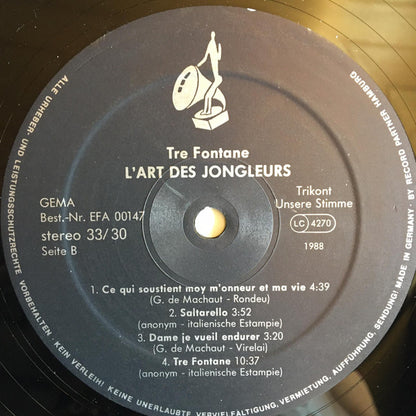 Ensemble Tre Fontane : L'Art Des Jongleurs (LP, Album)