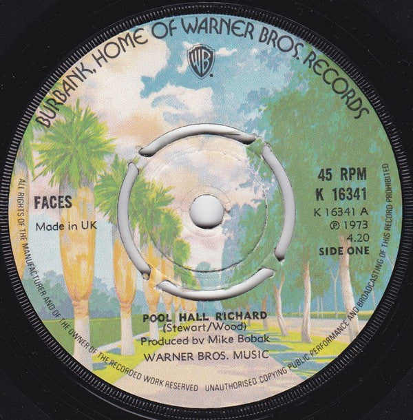 Faces (3) : Pool Hall Richard (7", Single, 4 p)