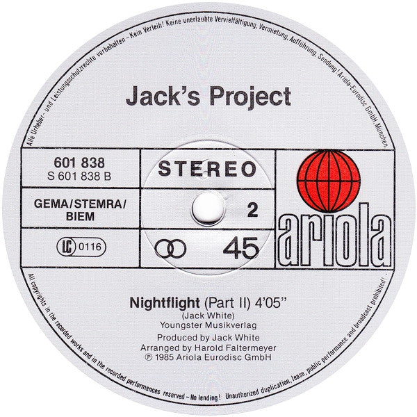 Jack's Project : Nightflight (12", Maxi)