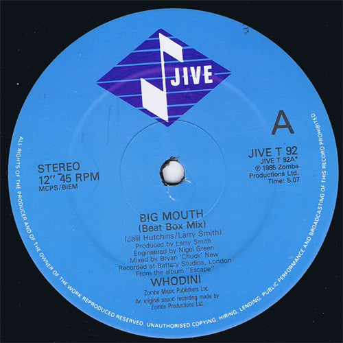 Whodini : Big Mouth (12")