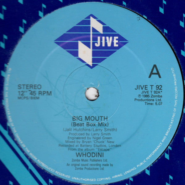 Whodini : Big Mouth (12")