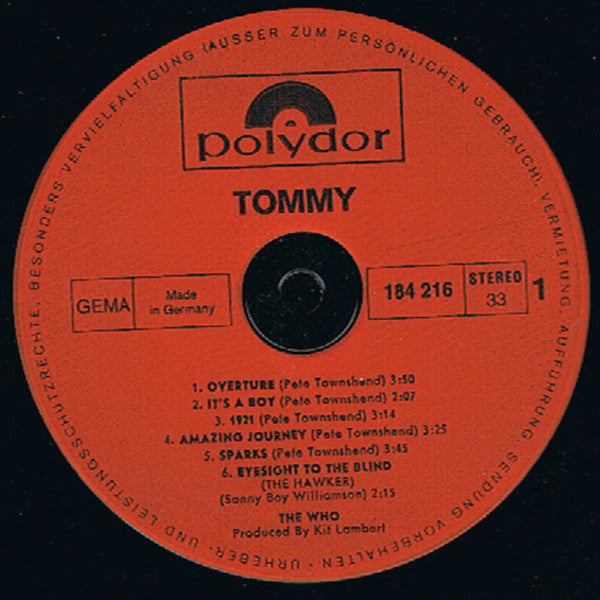 The Who : Tommy (2xLP, Album, Tri)