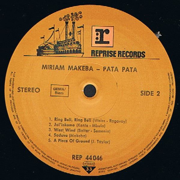 Miriam Makeba : Pata Pata (LP, Album, RE)