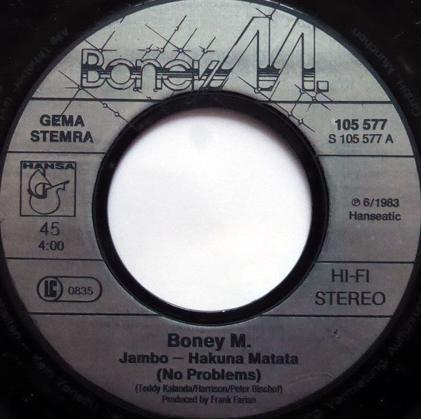 Boney M. : Jambo - Hakuna Matata (No Problems) (7", Single)