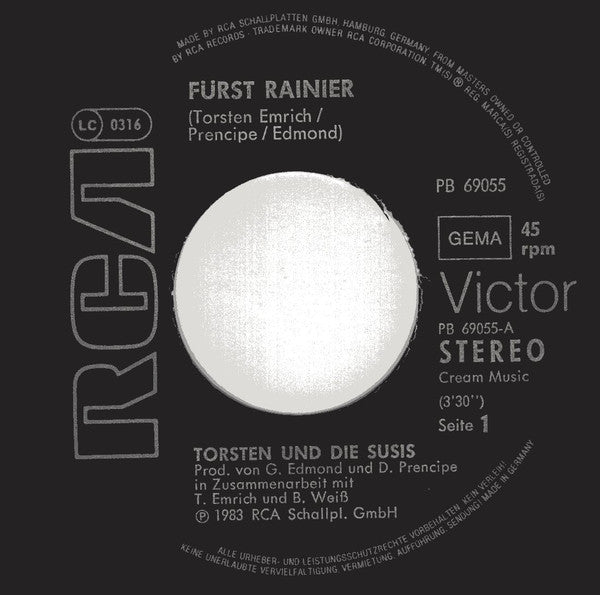 Torsten Und Die Susis : Fürst Rainier (7")