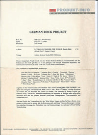 German Rock Project : Let Love Conquer The World (Radio Edit) (7", S/Sided, Single, Promo)