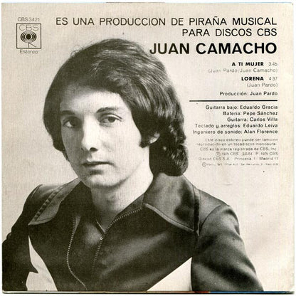Juan Camacho : A Ti Mujer (7", Single, RP)
