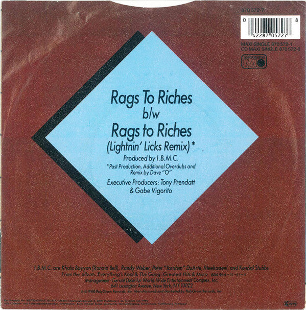 Kool & The Gang : Rags To Riches (7", Single)