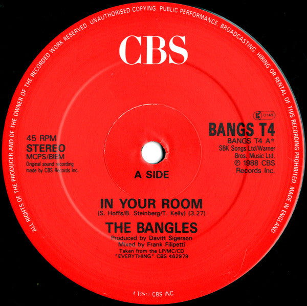 Bangles : In Your Room (12", Single)
