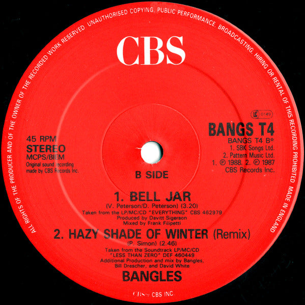 Bangles : In Your Room (12", Single)