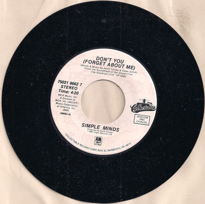 Simple Minds : Don't You (Forget About Me) / Alive And Kicking (7", Single)