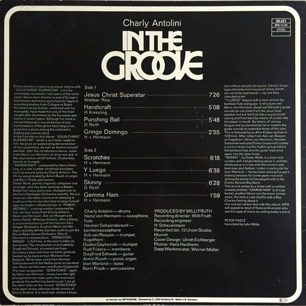 Charly Antolini : In The Groove (LP, Album, RE)