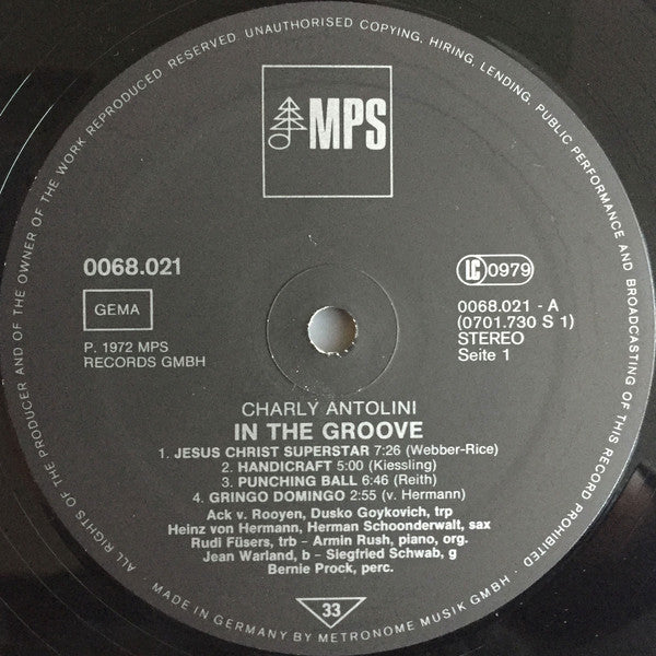 Charly Antolini : In The Groove (LP, Album, RE)