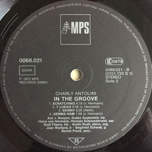 Charly Antolini : In The Groove (LP, Album, RE)