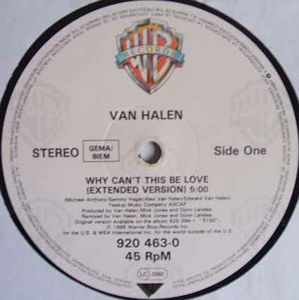 Van Halen : Why Can't This Be Love (E X T E N D E D Mix) / Get Up (12", Maxi)