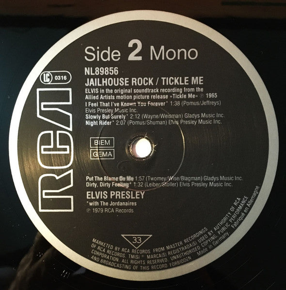 Elvis Presley : Jailhouse Rock, Tickle Me (LP, Comp, RE)