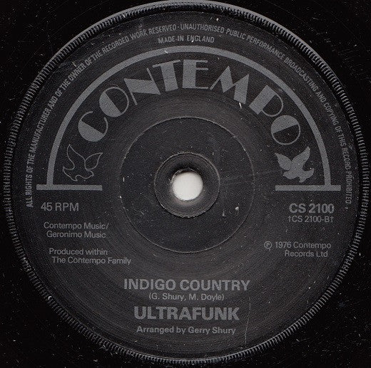 Ultrafunk : Gotham City Boogie / Indigo Country (7", Single, Sol)