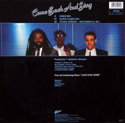 Bad Boys Blue : Come Back And Stay (12", Maxi, Blu)