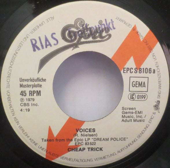 Cheap Trick : Voices (7", Single, Promo)