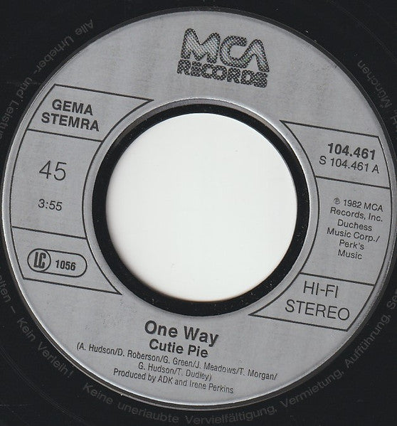 One Way : Cutie Pie / Give Me One More Chance (7", Single)