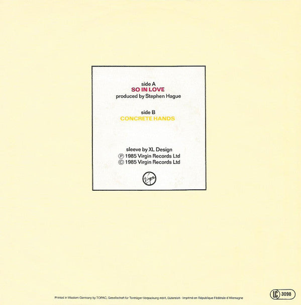 Orchestral Manœuvres In The Dark* : So In Love (7", Single)