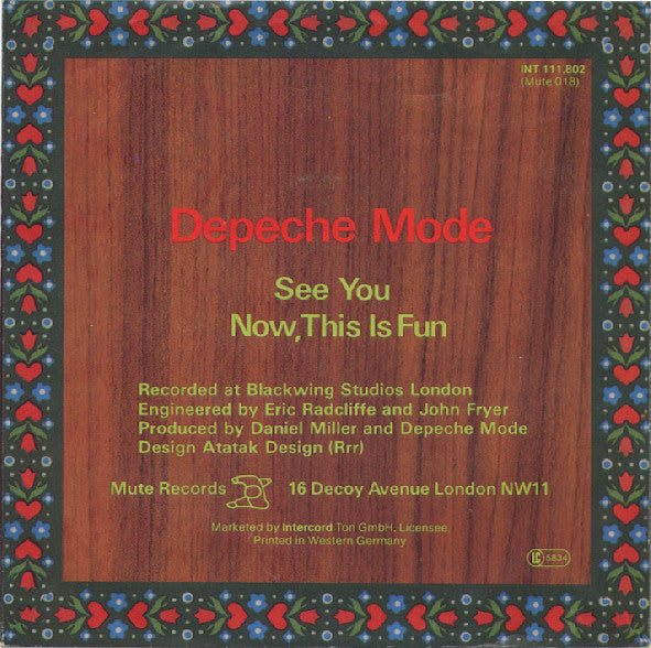 Depeche Mode : See You (7", Single, Red)