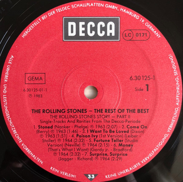The Rolling Stones : The Rolling Stones Story - Part 2 (The Rest Of The Best - Single-Tracks And Rarities From The Decca-Period) (LP, Comp, Mono + LP, Comp, Mono + LP, Comp, Mono +)