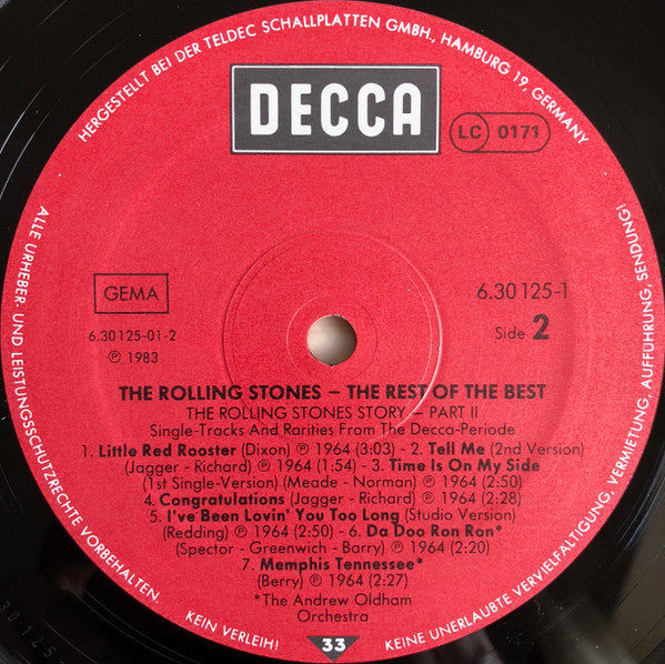 The Rolling Stones : The Rolling Stones Story - Part 2 (The Rest Of The Best - Single-Tracks And Rarities From The Decca-Period) (LP, Comp, Mono + LP, Comp, Mono + LP, Comp, Mono +)