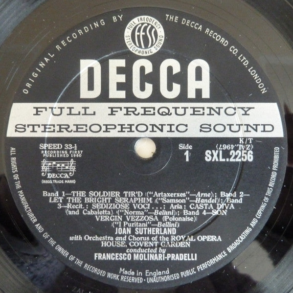 Joan Sutherland, Francesco Molinari-Pradelli, Chorus Of The Royal Opera House, Covent Garden, Orchestra Of The Royal Opera House, Covent Garden : The Art Of The Prima Donna. Vol. 1 (LP)