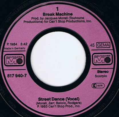 Break Machine : Street Dance (7", Single)