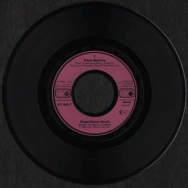 Break Machine : Street Dance (7", Single)