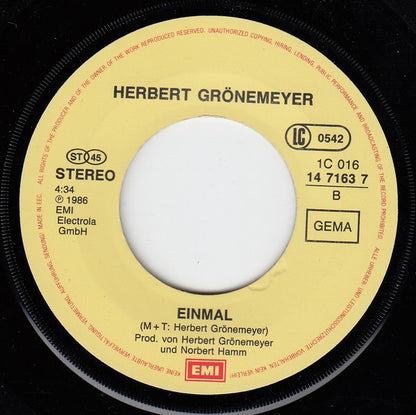Herbert Grönemeyer : Tanzen / Einmal (7", Single)