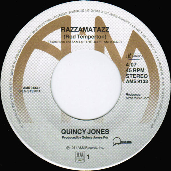 Quincy Jones : Razzamatazz (7", Single)