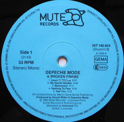 Depeche Mode : A Broken Frame (LP, Album)