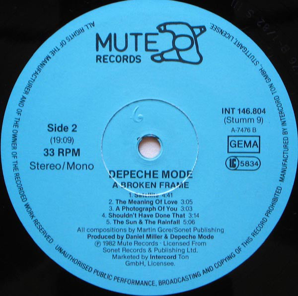 Depeche Mode : A Broken Frame (LP, Album)