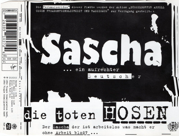 Die Toten Hosen : Sascha ... Ein Aufrechter Deutscher (CD, Single)