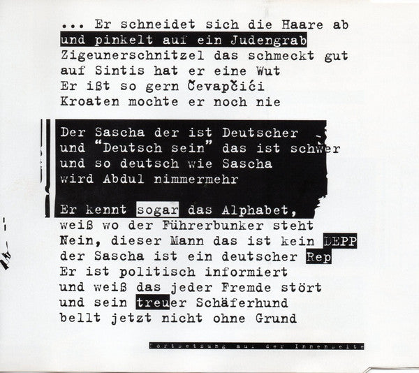 Die Toten Hosen : Sascha ... Ein Aufrechter Deutscher (CD, Single)