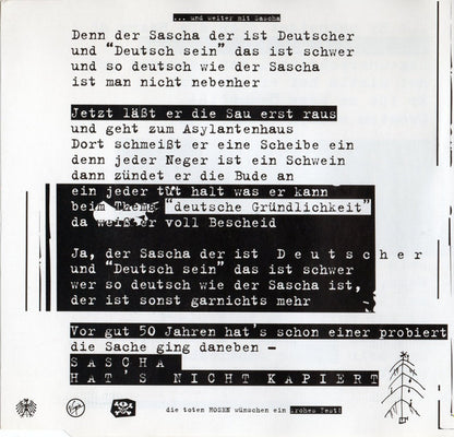 Die Toten Hosen : Sascha ... Ein Aufrechter Deutscher (CD, Single)