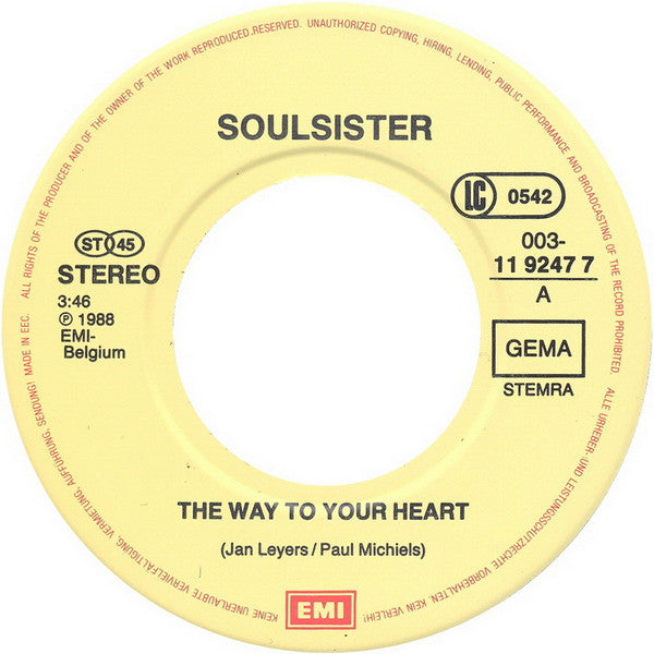 Soulsister : The Way To Your Heart (7", Single)