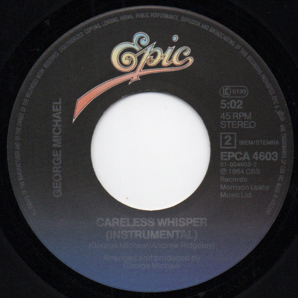 George Michael : Careless Whisper (7", Single)