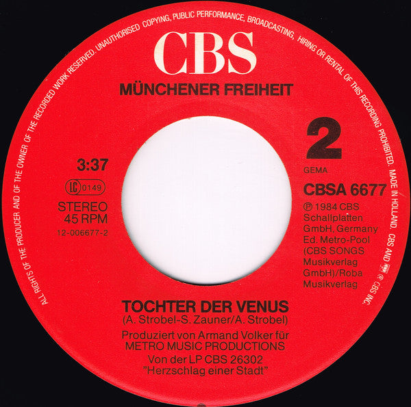 Münchener Freiheit : Ohne Dich (Schlaf Ich Heut Nacht Nicht Ein) (7", Single)