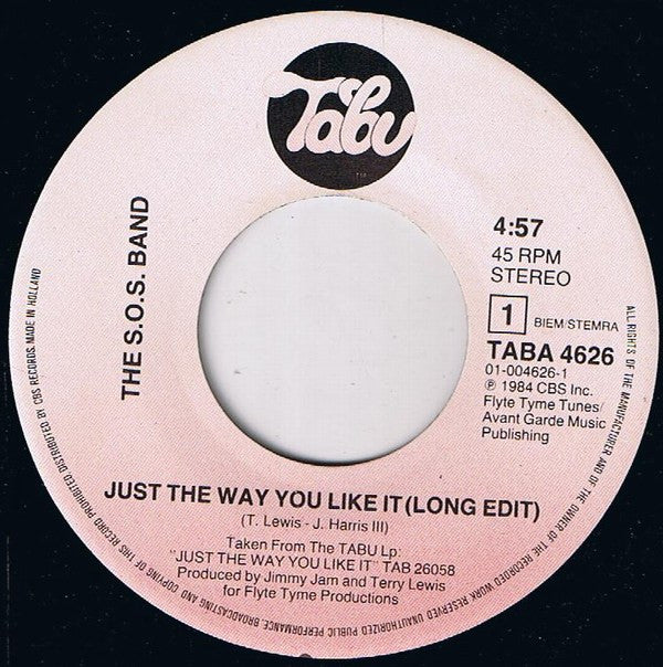 The S.O.S. Band : Just The Way You Like It (Long Edit) (7", Single)