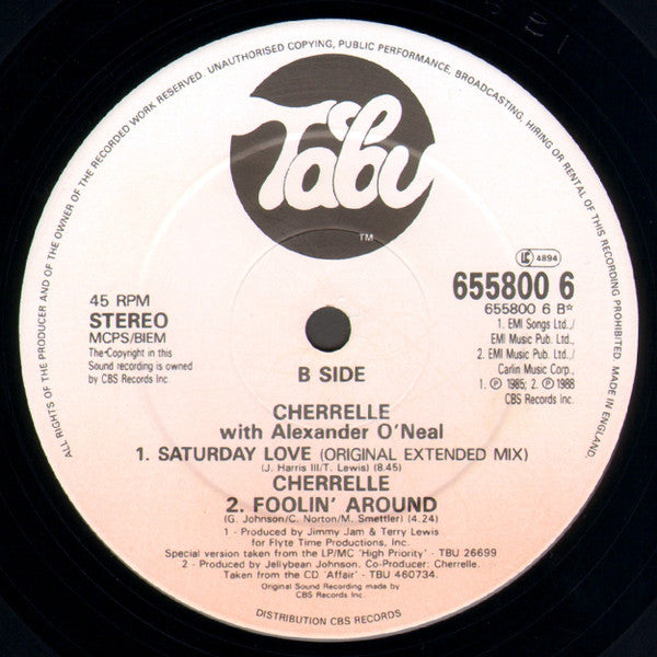 Cherrelle With Alexander O'Neal : Saturday Love (Remix) (12")