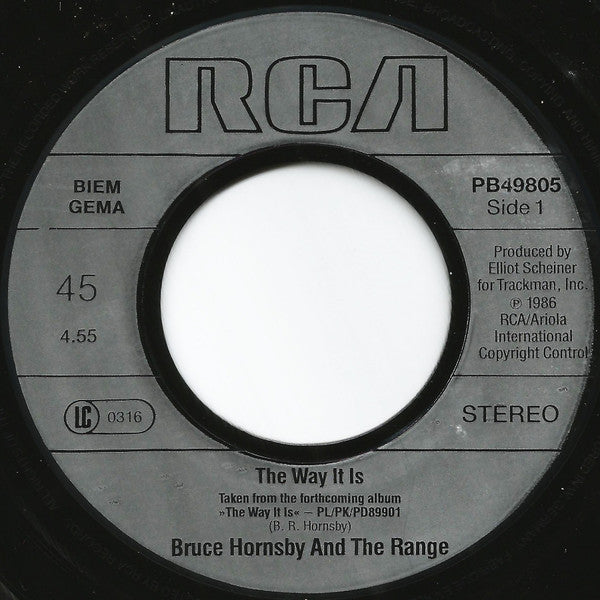 Bruce Hornsby And The Range : The Way It Is (7", Single)