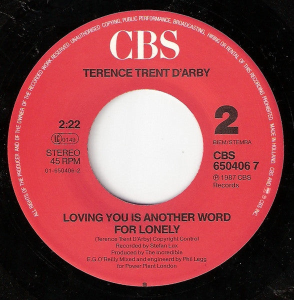 Terence Trent D'Arby : If You Let Me Stay (7", Single)
