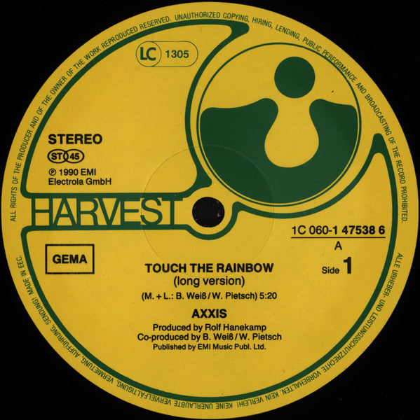 Axxis (2) : Touch The Rainbow (12", Maxi)